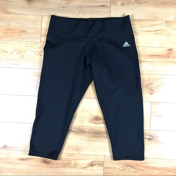 adidas Pants - Adidas Climalite Large Cropped 3/4 Black Leggings